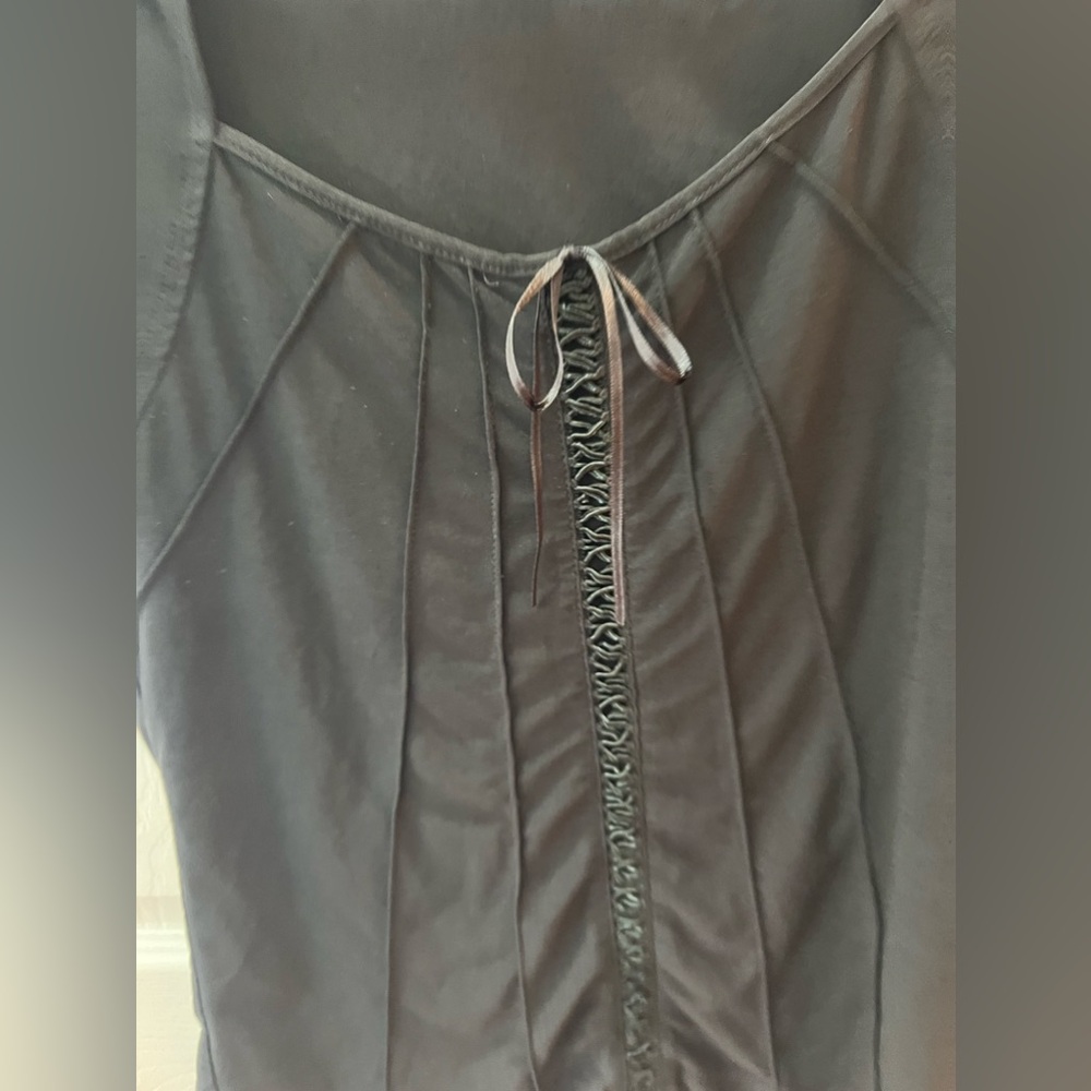 Susan Lawrence vintage black spandex top baby doll top - Picture 5 of 10